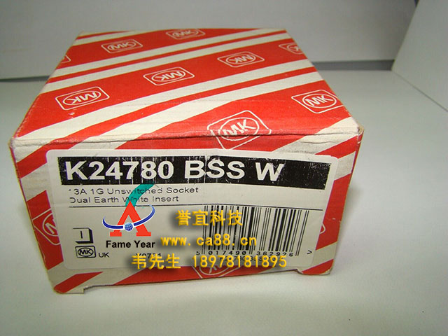 MK开关Aspect 雅栢系列K24780 BSS W无开关插座双接地白色插入件